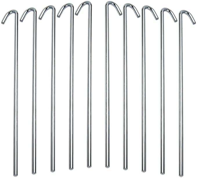 DIAMOND BRAND Tent Garden Stakes Heavy Duty, Galvanized Steel Pegs Rust-Free Garden Edging Fence Hook, Landscape Pins | for Outdoor Camping, Soil Patio Gardening, & Canopies(10 Pack) (B0B4F4JY6N) Amazon Price History, Amazon Price Tracker
