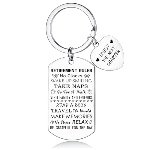 YEEQIN Retirement Keychain: Funny Farewell Gifts for Coworkers, Women Going
