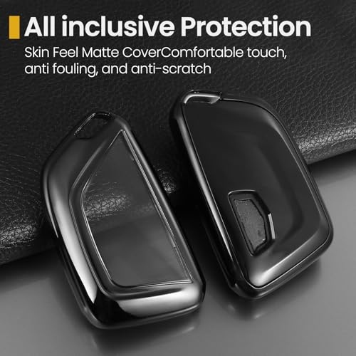 Image of Key Fob Cover for Cadillac, Black PU Braided Loop