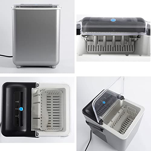 MáQuina De Gelo Comercial AutomáTica, 9 Cubos De Gelo Prontos Em 6 A 8 Minutos, 12 Kg/26 Libras Em 2