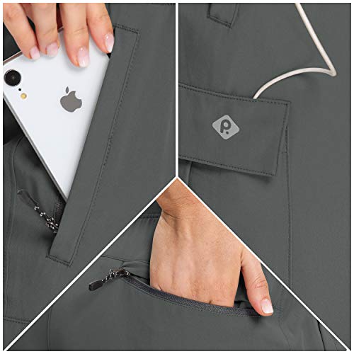 Rlaged Women’s Lounge Cargo Hiking Pants Lightweight Joggers Quick Dry Water Resistant Outdoor Fishing Upf 50+ Sweatpants With Zipper Pockets Grey L #TOP4