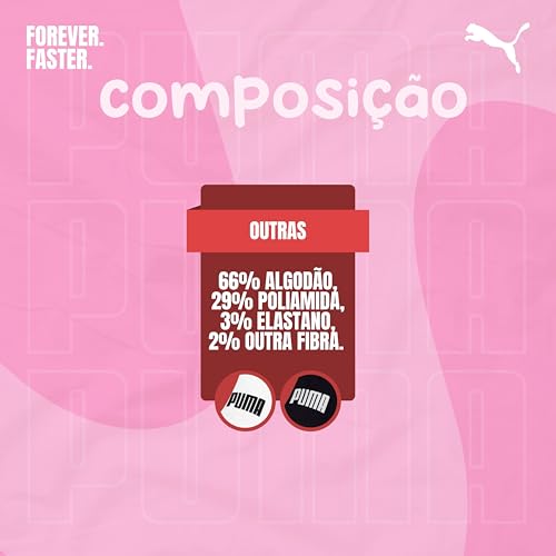 PUMA Kit 6 Pares Meia Invisível Sapatilha Adulto Feminina, 995-998, 34-39