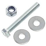 AERZETIX - Satz mit 25 M5x35 mm Sechskantschrauben + 50 breite Unterlegscheiben + 25 M5 selbstsichernde Sechskantmuttern | Für Wohnprojekte, Renovierung und Lichtreparatur | Stahl