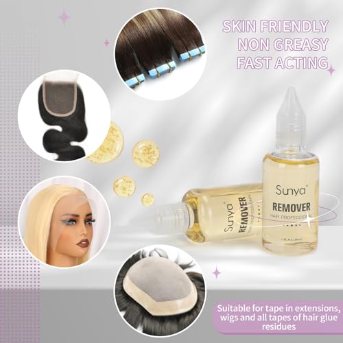 Sunya Tape in Extension Remover, Wig Glue Remover, Tape in Hair Extensions Remover, Fast Acting Hair Extensions Remover 30ml