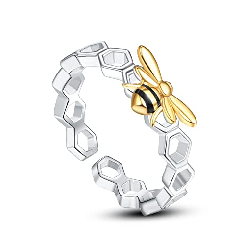 Bague en argent sterling 925 de haute qualité motif abeille