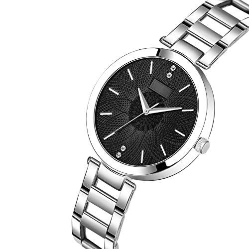 Image of Acnos Silver Plated Mesh Chain Analog Watch for Women - Black /Blue /White /Pink /Brown Dial