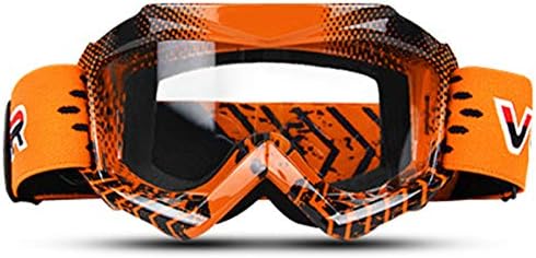 June Sports Motorbike Goggle Glasses Kids Teens Youth Motorcycle Goggles Cycling Clear Vision UV Protection Dust Wind Proof Motocross Dirtbike Racing Dirt Bike Goggle Children Orange KG4