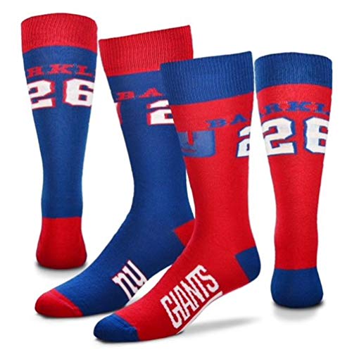 New York Giants Big Top Mismatch Men s Crew Socks - Saquon Barkley #26 (Large (10-13))