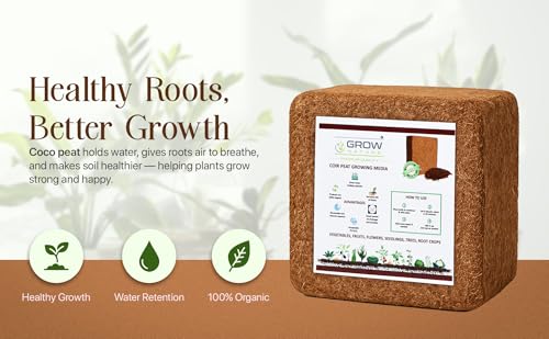 Image of Cocopeat Block 1kg | Organic Coco Coir Brick for Gardening, Potting Soil Mix & Hydroponics (Pack of 1)