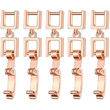 5 Pcs Simple Necklace Bracelet Extenders Alloy Extension Fold Over Clasp for Bracelet Necklace and Jewelry Making Rose Gold Alloy