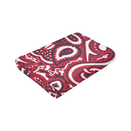 Women Men Paisley Bandana Red Throw Blanket Large Plush Throw Blankets Ultra-Soft Travel Throw Blanket Gifts For Christamas And Birthday #TOP5