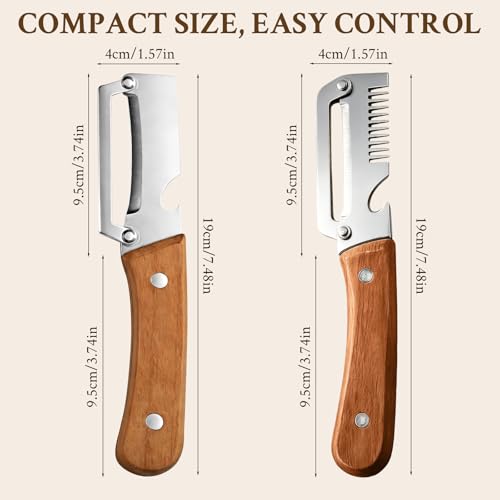Image of 2026 Upgrade Vegetable Peeler and Julienne Peeler Set, Stainless Steel Vegetable Peelers for Kitchen with Wood Handles and Bottle Opener, 2-Pcs Multifunctional Vegetable Peeler Set