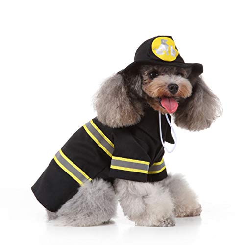 balacoo 1 Set Dog Firefighter Costume Dog Cat Cosplay Fireman Apparel Puppy Jacket Coat with Firefighting Hat Size S… - Image 7