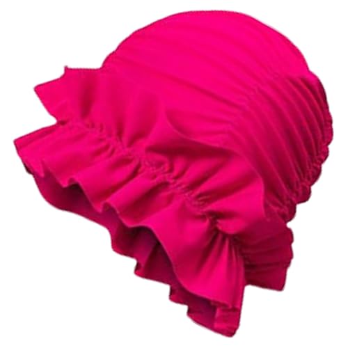 GMBYLBY Ladies Pleated Swimming Hat Long Hair Swim Hat Elastic Swim Hat Beach Surfing Hat for Long Hair Short Hair Curly Hair