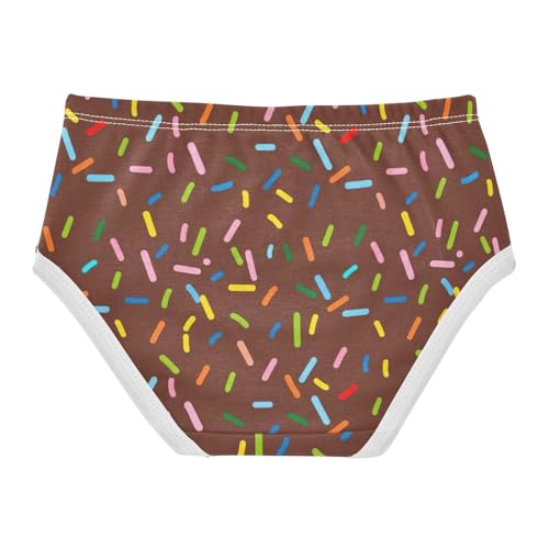Toddler Underwear Custom 2t Cotton Panties Little Girl Bright Undies Kids Briefs Colorful Sprinkles Chocolate Brown2
