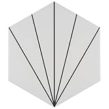 SomerTile Aster Hex Blanco Encaustic 8-5/8" x 9-7/8" Porcelain Floor and Wall Tile