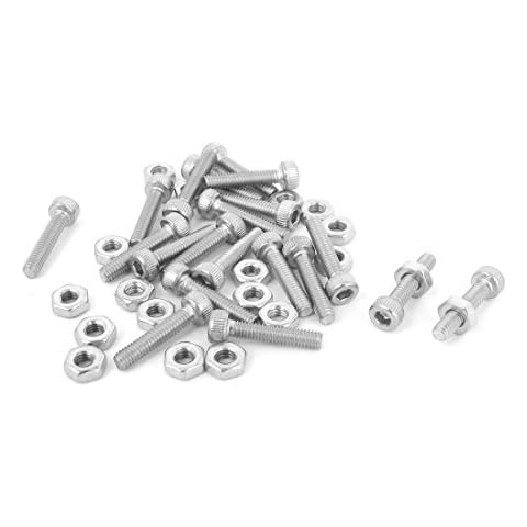 sourcingmap® 20 Stk M2,5x12mm Edelstahl Sechskantschlüssel Rändelschrauben Schrauben Muttern DE de Cover