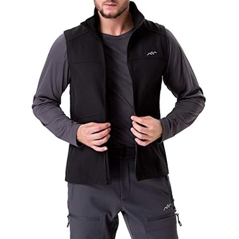 TRAILSIDE SUPPLY CO.Men's Softshell Vest Fleece-Lined Windproof Sleeveless Jacket for Golf, Travel,Black,XL Cover