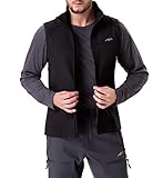 TRAILSIDE SUPPLY CO.Men's Softshell Vest Fleece-Lined Windproof Sleeveless Jacket for Golf, Travel,Black,4XL