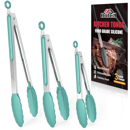 600ºF Heat Resistant Kitchen Tongs, Premium Locking Cooking Tongs with