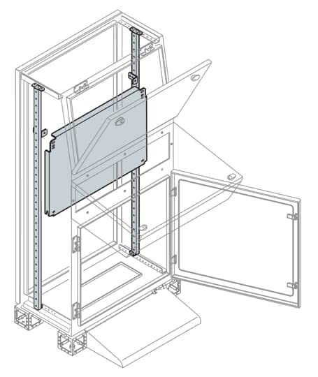Plaque support IS2 500 x 800 abb-entrelec platine metallique interne