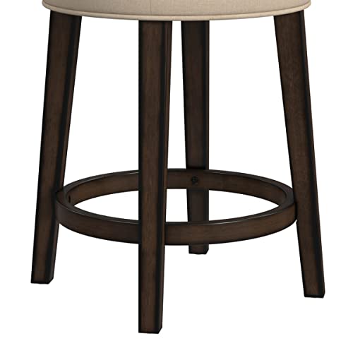 Hillsdale Krauss Backless Swivel Counter Stool, Charcoal Gray Finish With Linen Stone Fabric #TOP6