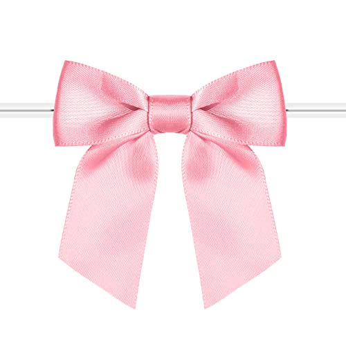 Rainbow Pana 120 Pack Pink Bows, Twist Tie Bows for