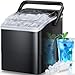 HOMEZAY Ice Maker Countertop, 9 Cubes Ready in 6 Mins, 26 lbs per Day, Ice Machine with 2 Ice Sizes and Self-Cleaning, Portable Ice Maker with Handle for Home, Kitchen, Camping, RV, Office, Black