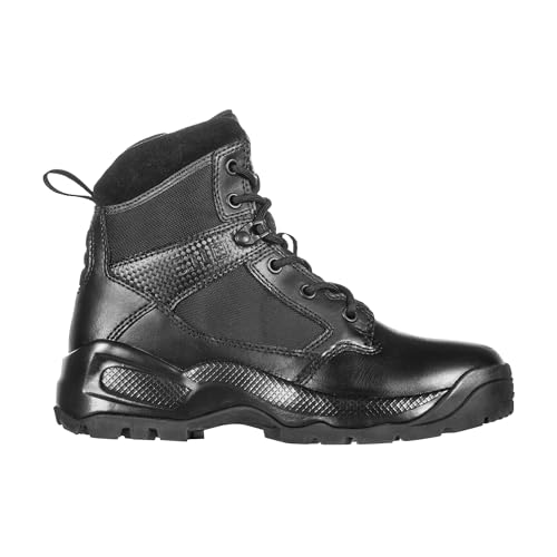 Image of 5.11 Tactical Womens ATAC 2.0 8-Inch Side Zip Professional Work Boot, Black | Style 12404ABR, Side Zipper, All Day Comfort, Slip Resistant, Duty Patrol Work Boots