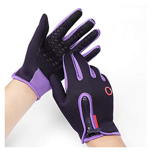 YGLONG Guanti Moto Touch Screen Moto Guanti per Guanti da Moto Invernale Guanti Sportivi all'aperto Guanti da Donna Calda Donna Anti-Slip Impermeabile Guanti da Moto (Color : Purple, Size : S)