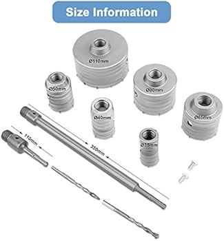 Scie Cloche Scie Cloche 30mm 40mm 50mm Kit De Scie Cloche Béton Scie Cloche 350mm SDS Plus Tige D'extension Scie Cloche En Carbure De Tungs | Leroy Merlin