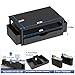 Spacrea Desk Organizer and Accessories, Computer Monitor Stand Riser with Drawer and 2 Pen Holders, Office Desk Accessories & Workspace Organizers for Office Supplies (Black)