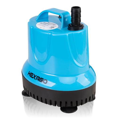 Image of Hexago 580GPH Submersible Water Fountain Pump, 60W Small Sump Pump with 9FT High Lift, Aquarium Pumps for Outdoor Pond, Hydroponic, Statuary, Waterfall, Aquarium, Fish Tank