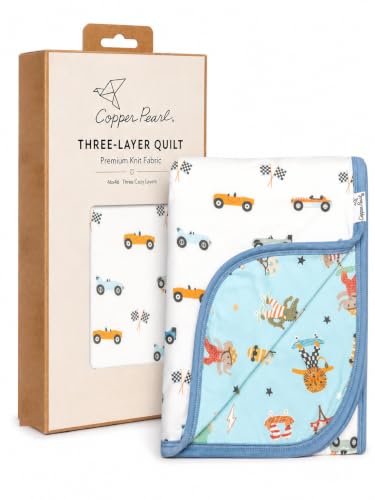 Image of Copper Pearl Jumbo 3-Layer Baby Blanket: Soft Baby Quilts for Boys and Girls | Breathable, Cozy, Toddler Blanket | Baby Quilt for Newborns | 46x46 Premium Polyester /Rayon | Speedster