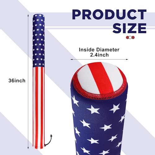 36" USA Boat Trailer Guide Pole Cover- Heavy Duty Neoprene Boat Trailer Capped Guide Protective Cover- 4th of July American Flag Marine Trailer Guide Poles Cover for Sailboat Trailer (Set of 2) by DECOHS - Used condition - Image 2