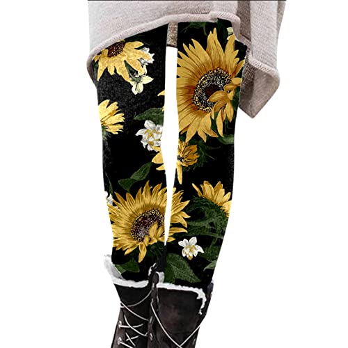 Leggings femme yoga extensible et chaud à imprimé floral taille basse M-XXL