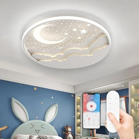 Plafonnier LED AHXIAOZN Étoile et Lune Cover
