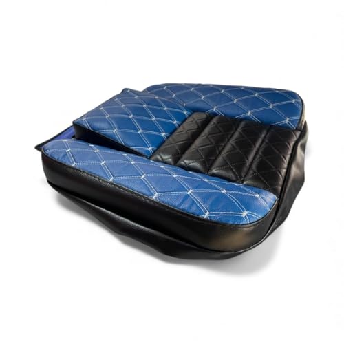 Image of Blue Premium Universal Tractor Seat Cover - Heavy-Duty Waterproof & Dustproof Cushion Protector | Fits All Models | Anti-Slip Design, Durable PU Leather | Farm, Garden & Lawn T R A C T O R Seat Cover