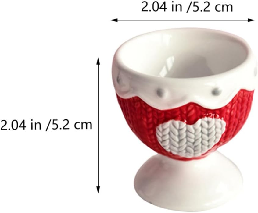 2pcs European Style Ceramic Egg Cups for Breakfast Serving Xmas