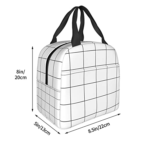 White Checkered Bags, Reusable Snack Bag Food Container For Boys Girls Men Women School Work Travel Picnic Waterproof Outdoors Game Handbags For Adults #TOP4