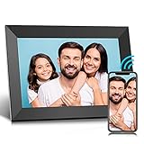 【Automatische Drehung】Der kabellose digitale Fotorahmen kann Fotos automatisch drehen, um die Richtung anzupassen. So können Sie den WiFi-Fotorahmen im Hoch- oder Querformat oder an der Wand aufstellen.