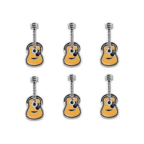 Image of 6 Pcs Guitar Lapel Pin Set for Women Clothing, Backpacks, Jackets, Hat