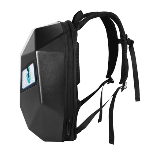 Ejoyous Sac à Dos avec Yeux LED, Sac à Dos de Moto étanche 3D Coque Rigide APP écran Couleur Programmable Sac à Dos de Moto Sac à Dos D'équitation