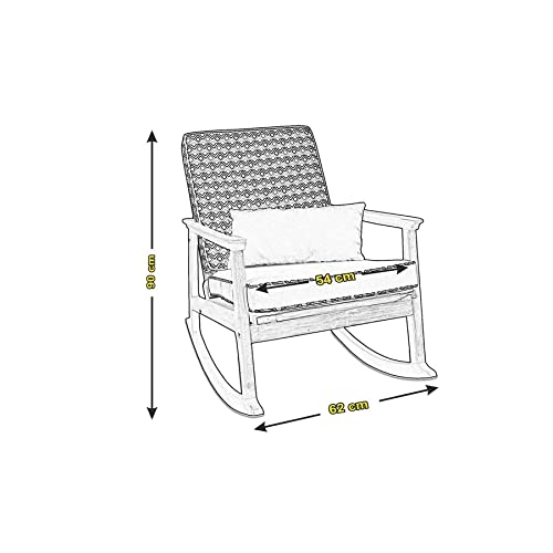 Asedia Scandinavian Chestnut Walnut Color Mustard Modern Wooden Rocking Chair Breastfeeding Chair Father's Resting Tv Reading Chair Cushioned Chair Swings Nursing Chair Outdoor Garden #TOP6