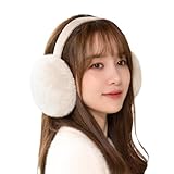 [Trnvco] 耳当て レディース イヤーマフ 防寒 メンズ イヤーウォーマー フェイクファー ふわふわ 耳カバー 極厚ボア 暖かい 小顔効果 360度折畳み イヤーマフラー 可愛い 防寒対策 フリーサイズ 男女兼用 通勤 通学 旅行 (タイプA-白)