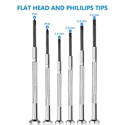 6Pcs Mini Screwdriver Set, Precision Small Screwdriver Kit For Jewelry Repair, Watch Repair, Eyeglass Repair. Premium Eyeglass Screwdrivers With 6 Different Size Flathead And Phillips #TOP2