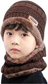 Eastern Club Kids Warm Winter Beanie Hat & Scarf Set for Boys Girls, Stylish Knit Skull Cap with Fleece Lining, Cold Snow ... Price In India