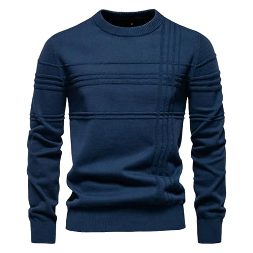 Pull uni à col rond homme pour rester élégant au bureau ou lors des sorties le week-end