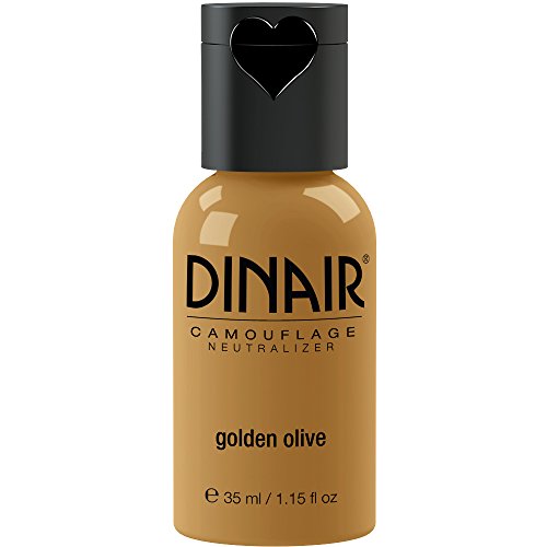 Dinair Airbrush Makeup Foundation | Golden Olive 1.15 oz | Camouflage Neutralizer - Covers Scars, Acne, Tattoos, Vitiligo, Under Eye circles, Sun Spots