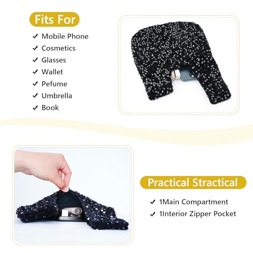 Image of Eternal Beauty Sequin Wristlet Bag, Reinforced Sparkly Evening Clutch for Wedding Guest, Cruise & Prom Mini Purse